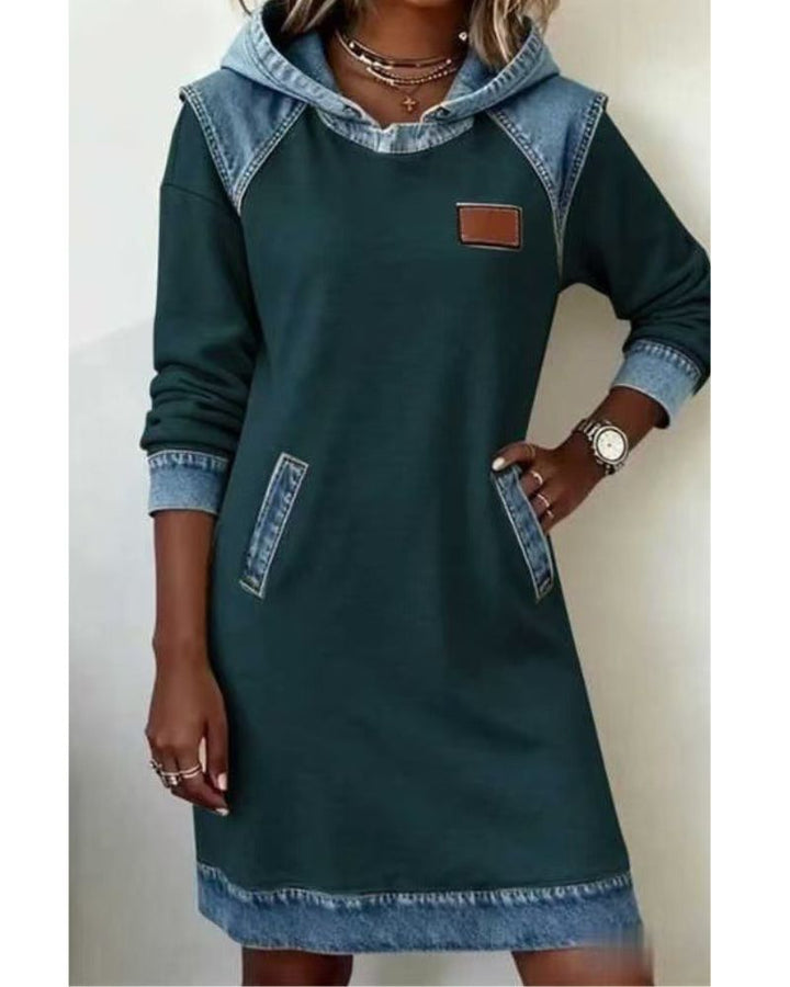 ModaVira - Džínová šaty s kapucí