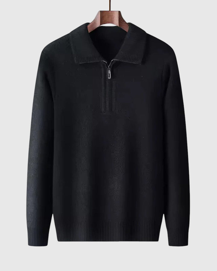 Libuše- Kašmírový svetr s čtvrtovým zipem Gstaad