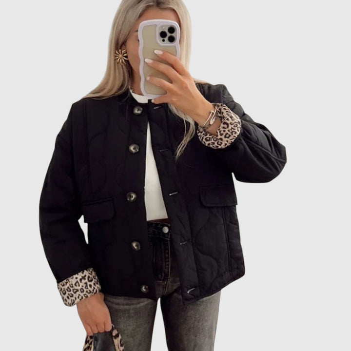 Noémie - Elegantní bunda s leopardími detaily