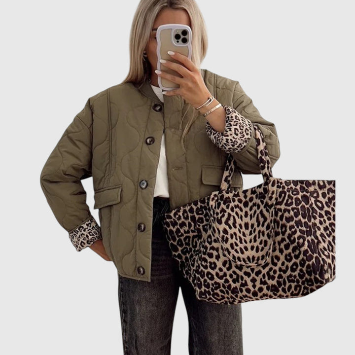 Noémie - Elegantní bunda s leopardími detaily