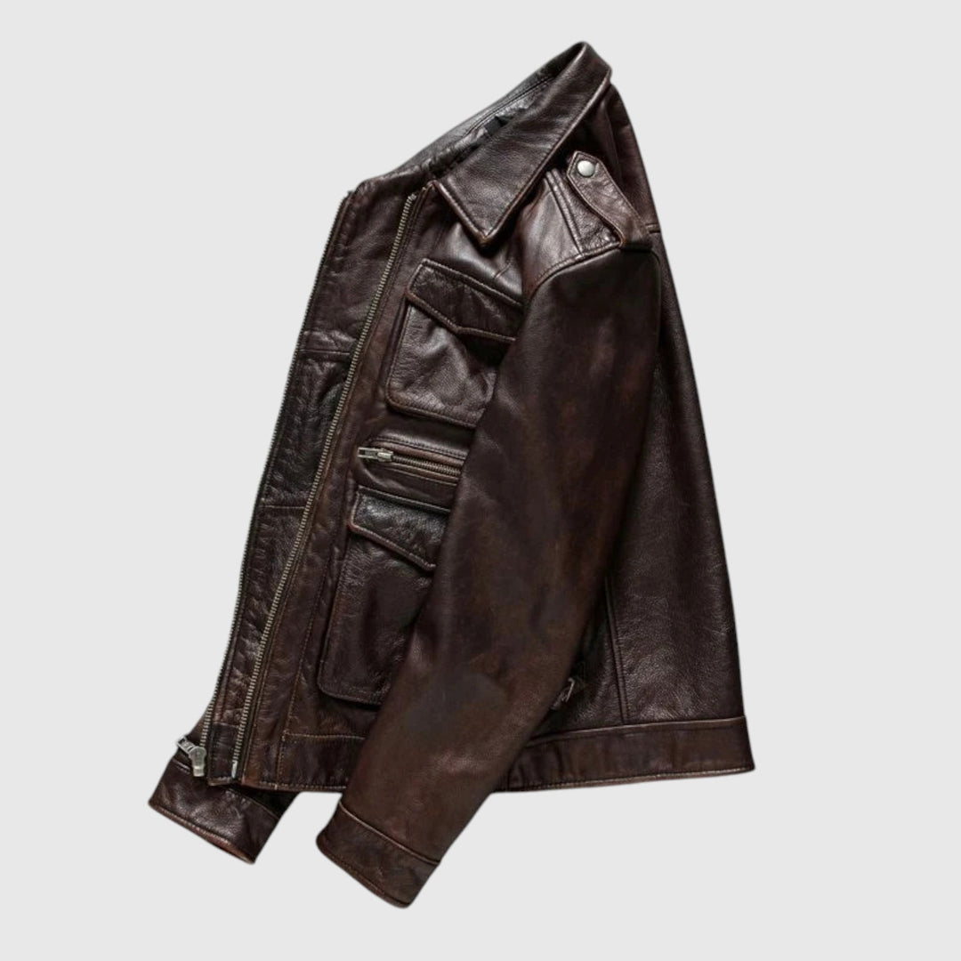 Todor - Kožená bunda s kapsami