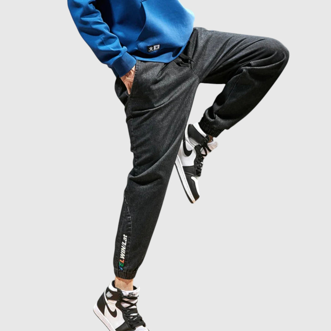 Elegantní džínové jogger kalhoty