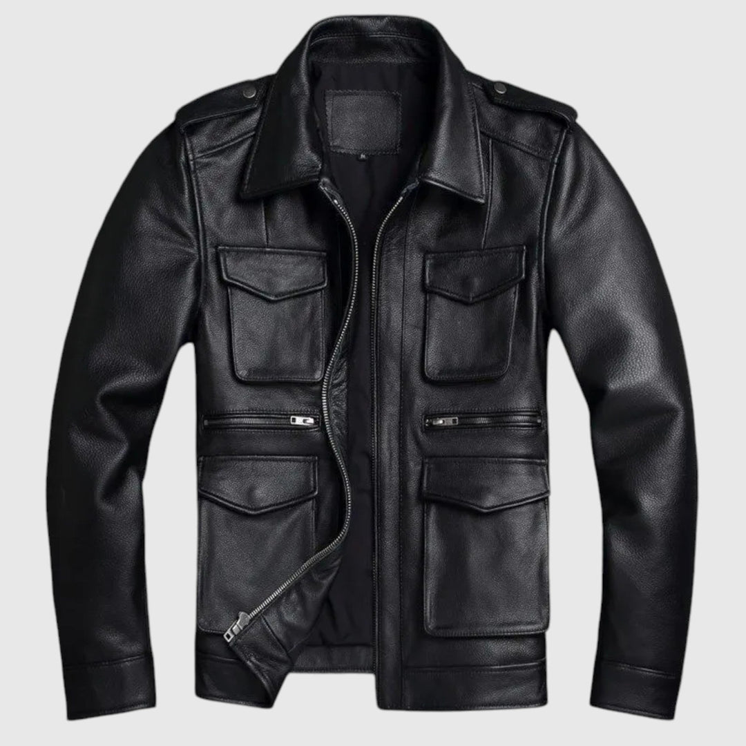 Todor - Kožená bunda s kapsami