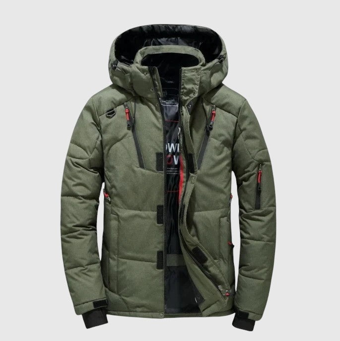 André – Prošívaná bunda s kapucí a technickými detaily