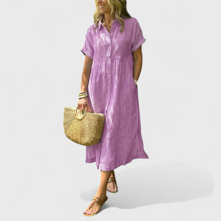 Angela - Vzdušné Pruhované Šaty