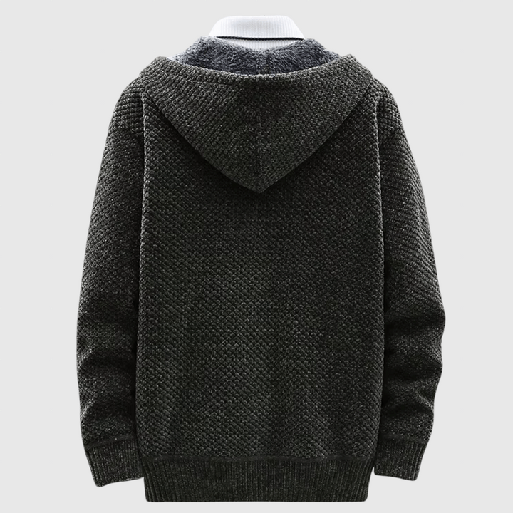 Mojmír – Pletený kabát s kapucí