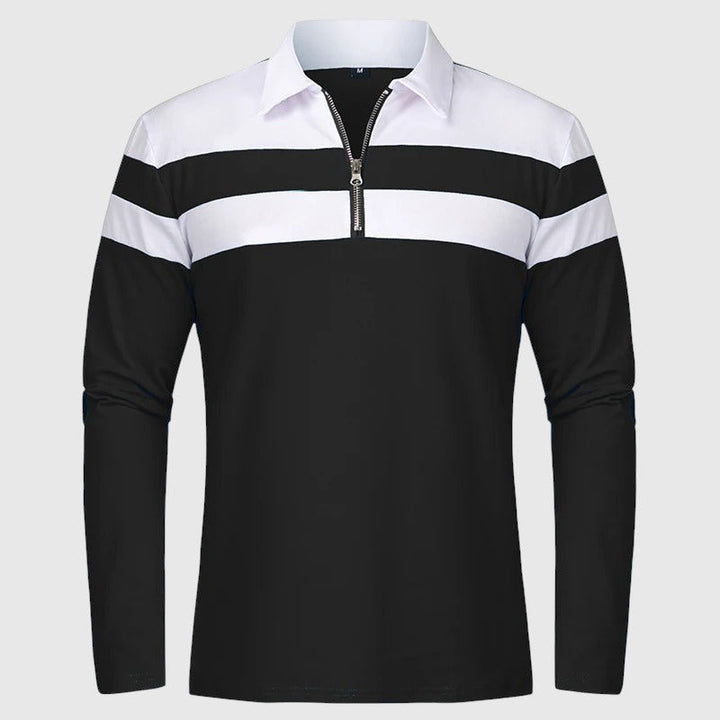 Libuše- Elegantní svetr se zipem a pruhy