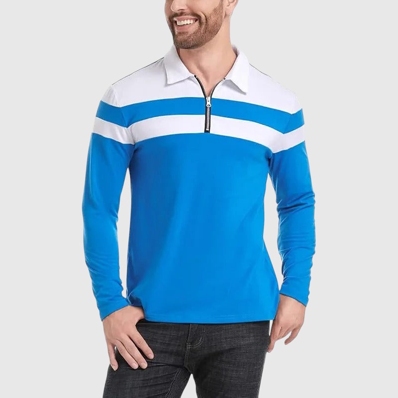 Libuše- Elegantní svetr se zipem a pruhy