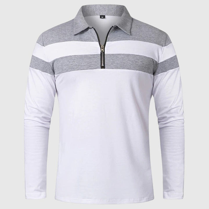 Libuše- Elegantní svetr se zipem a pruhy